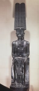 Estatua del dios Amón protegiendo a Tutankamón, Reino Nuevo, c.1336-1327 a.C.